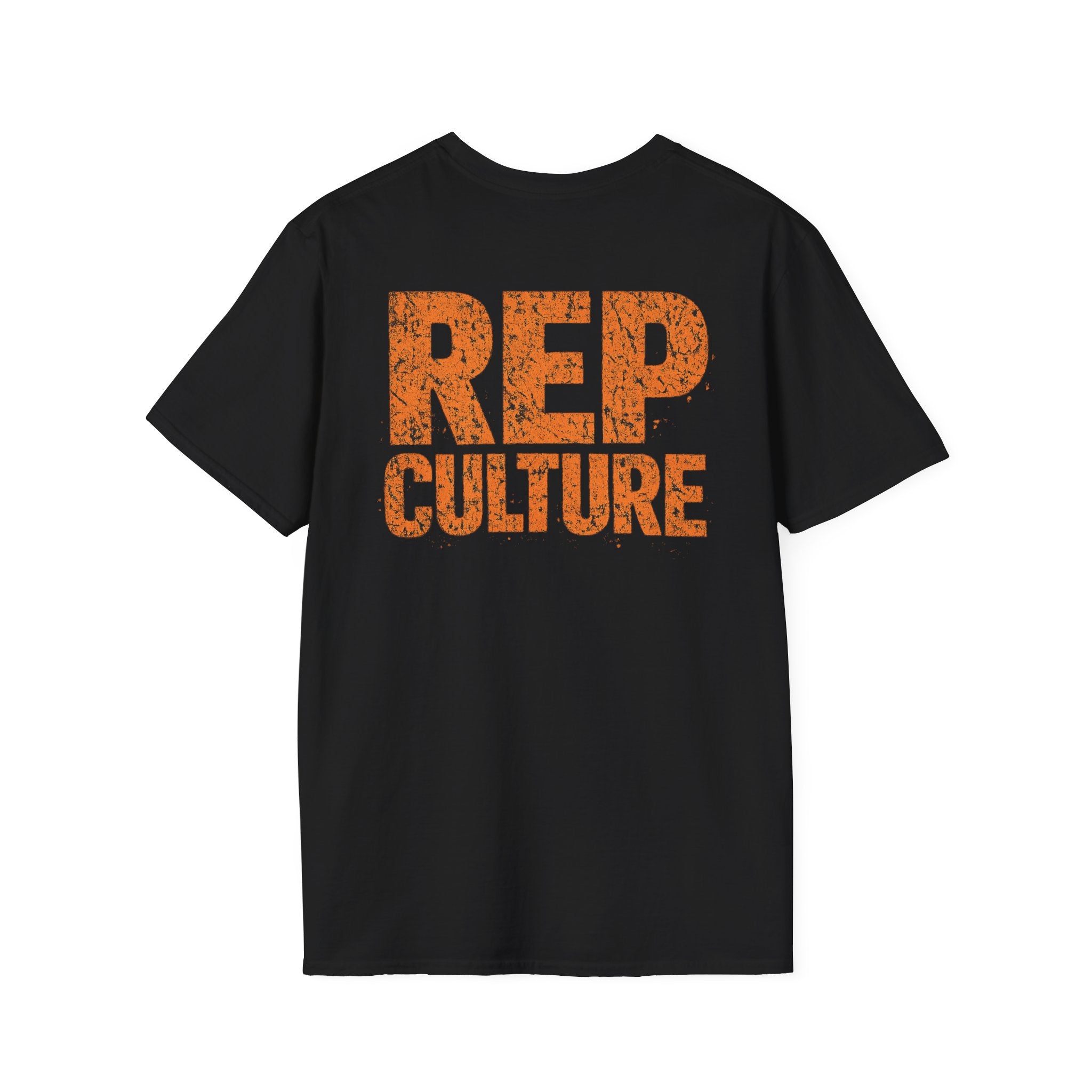 REP Culture Graphic Tee — Distressed Orange Back Print
