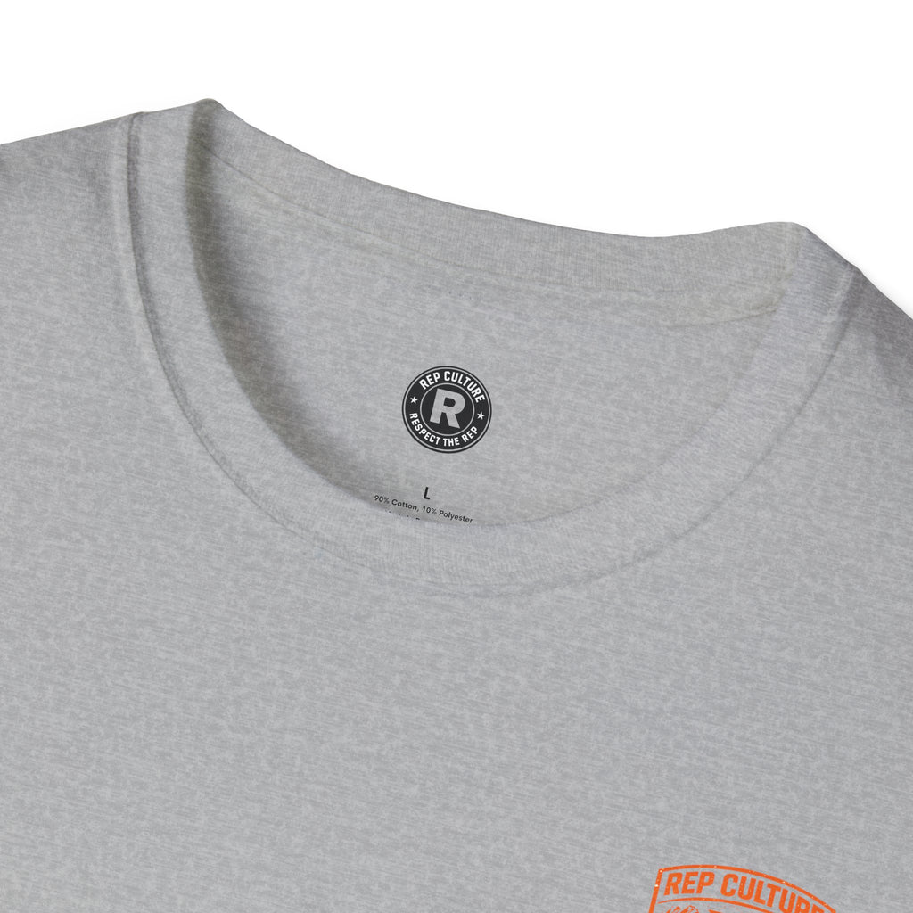 REP Culture Graphic Tee — Distressed Orange Back Print