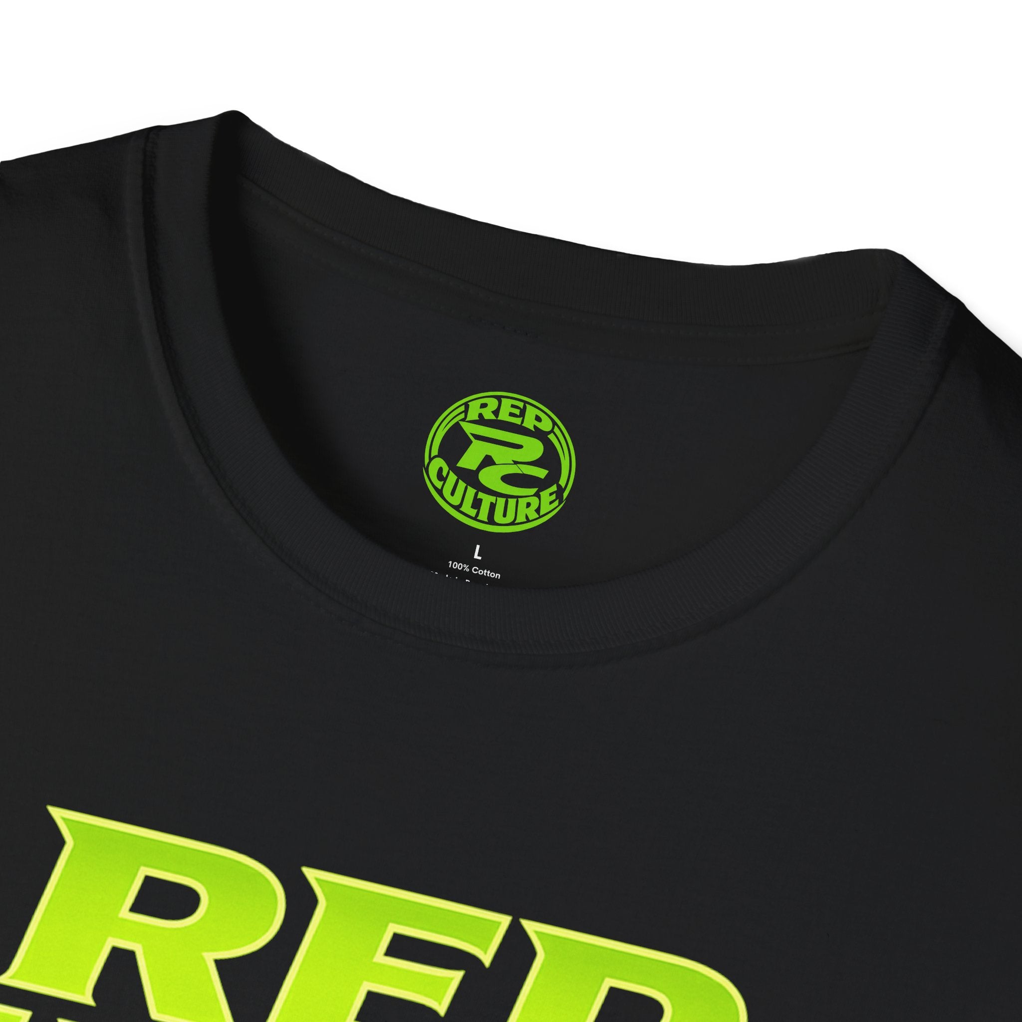 Rep Culture T‑Shirt — Bold Neon Logo Athletic Streetwear