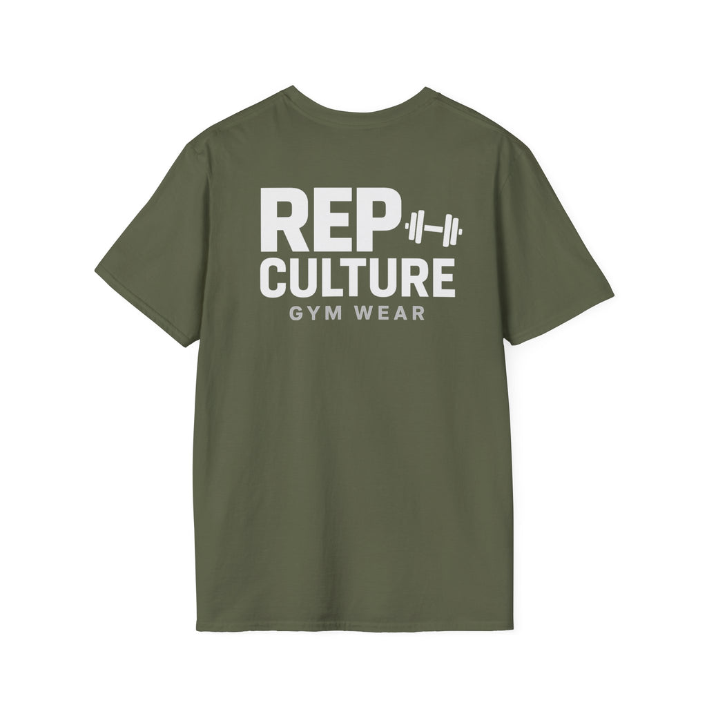 Rep Culture Gym Wear T-Shirt | Chest Logo, Back Graphic
