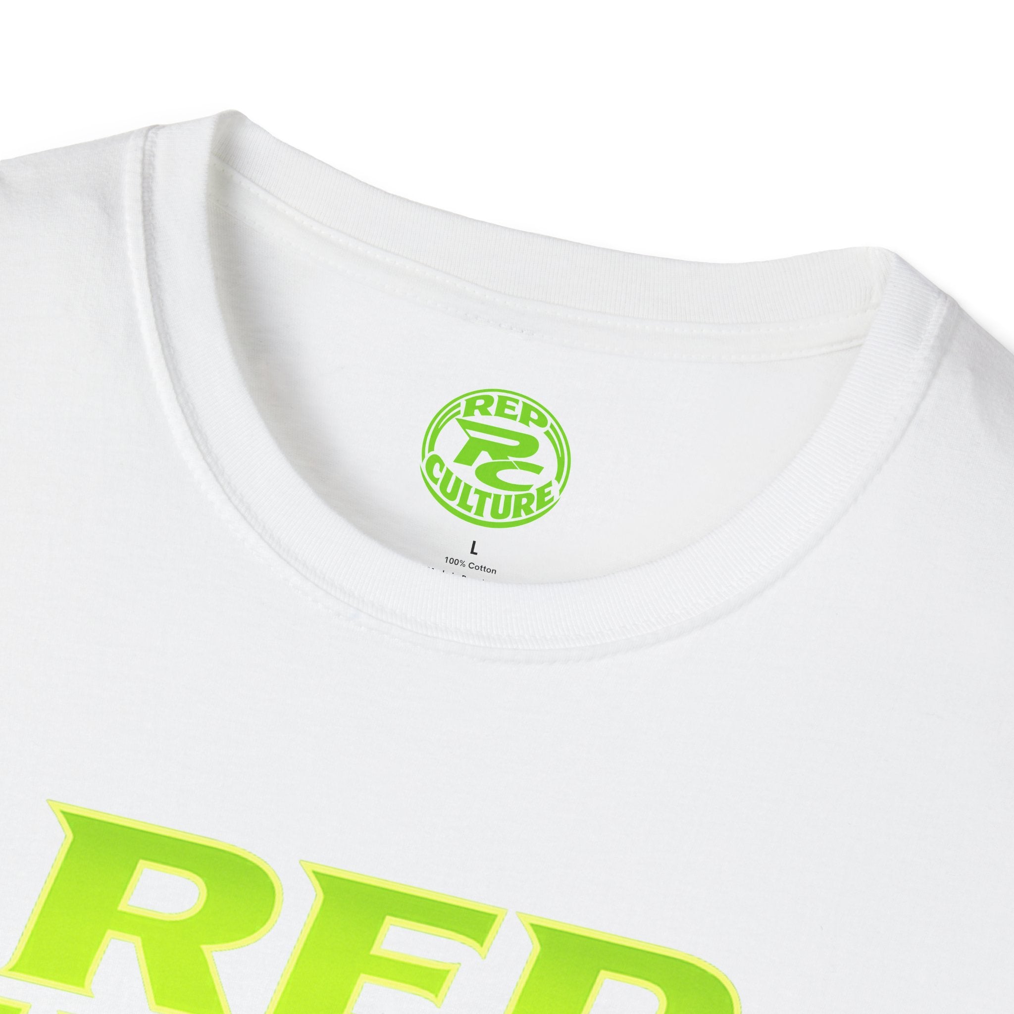 Rep Culture T‑Shirt — Bold Neon Logo Athletic Streetwear