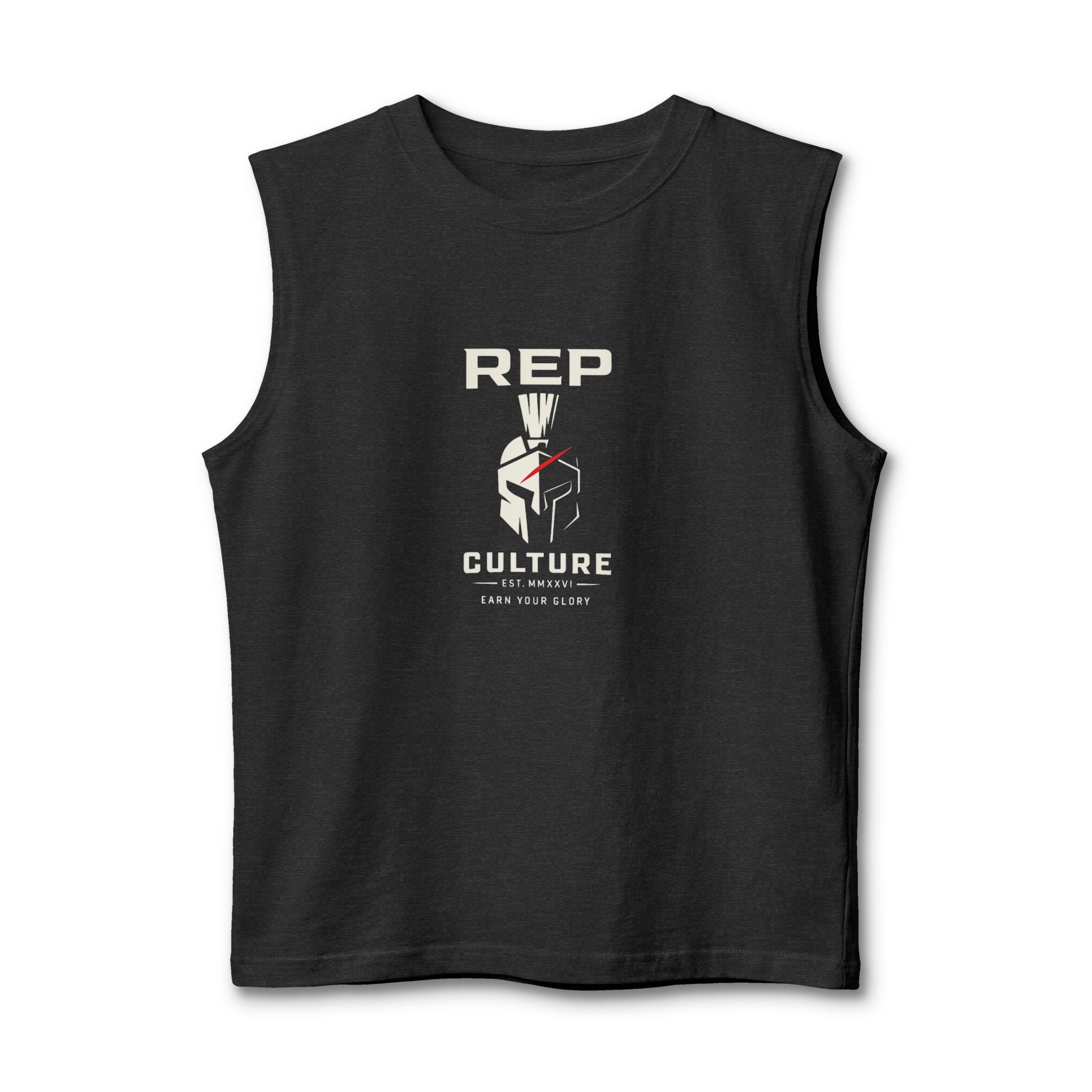 Rep Culture Spartan Logo "Earn Your Glory" Muscle Tank Athletic Gymwear