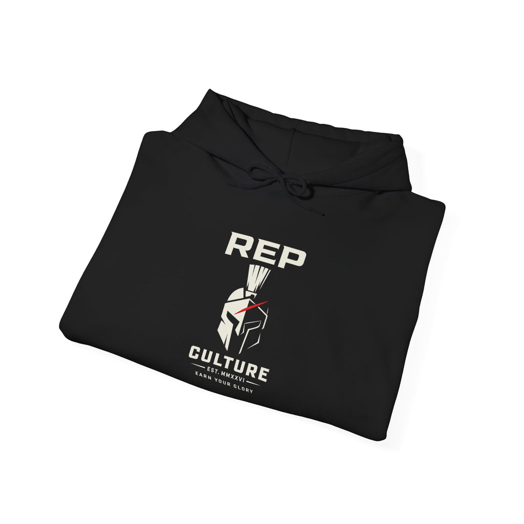 Hoodie — Rep Culture - Spartan Helmet - "Earn your glory"