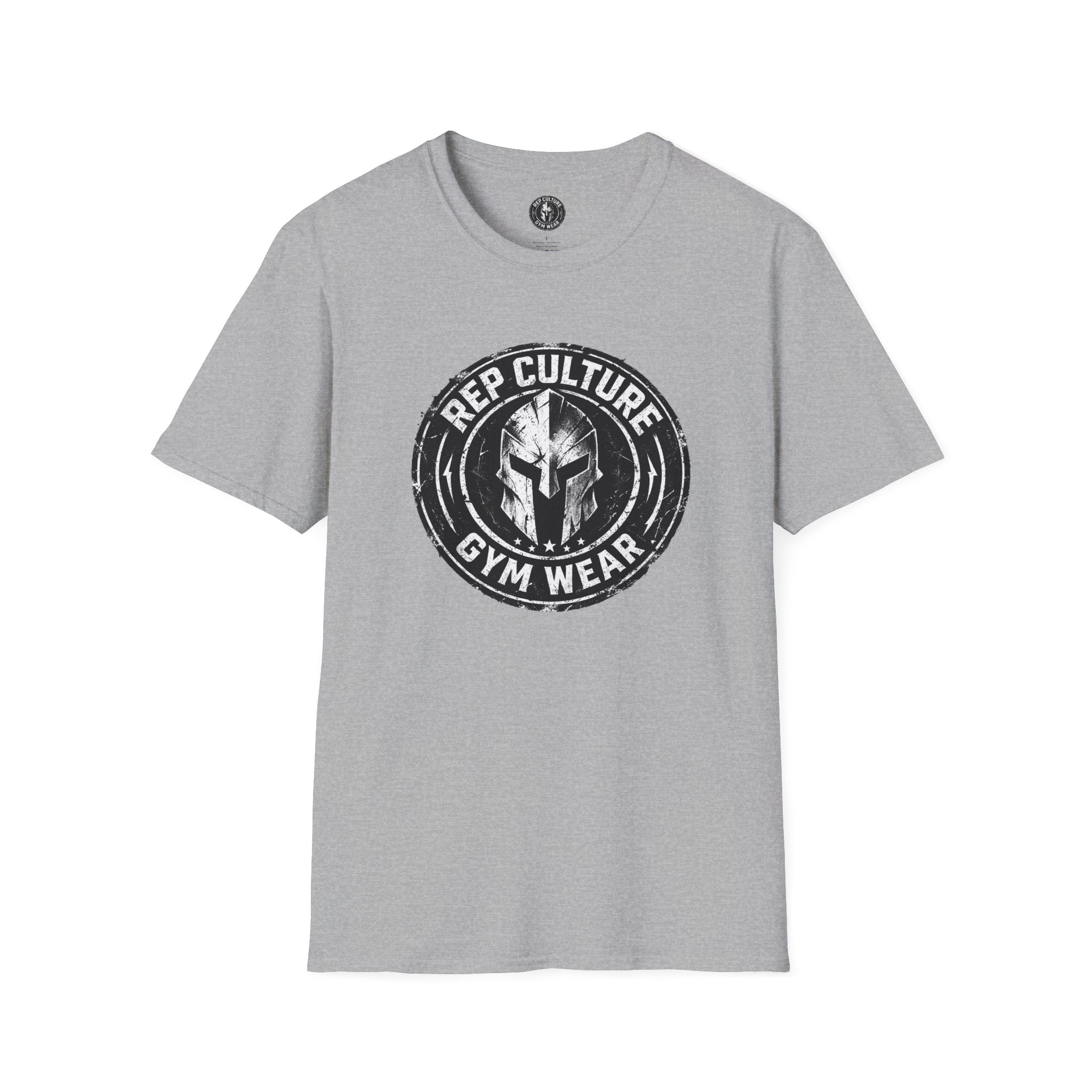 Rep Culture Gym Wear T-Shirt — Spartan Helmet Fitness Tee