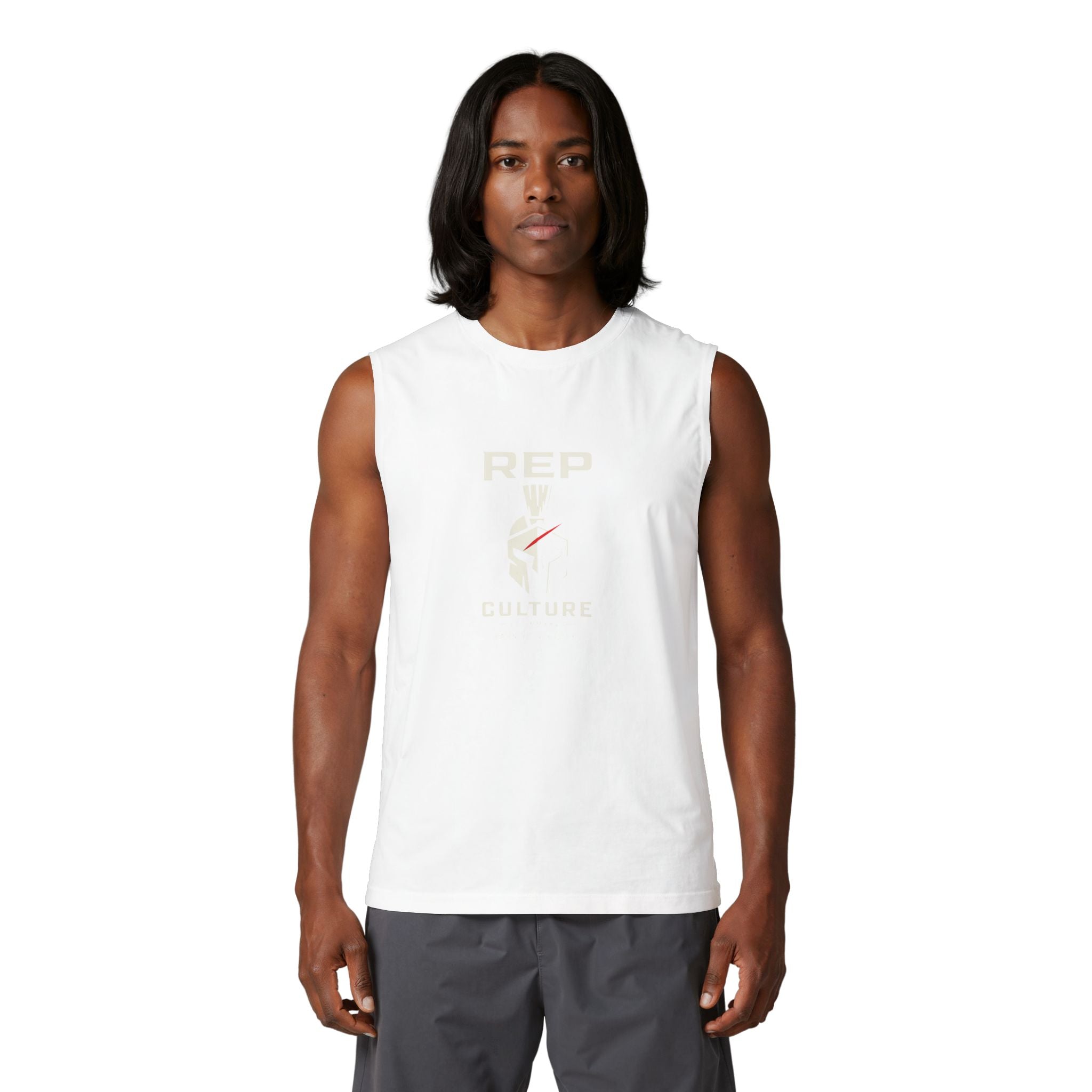Rep Culture Spartan Logo "Earn Your Glory" Muscle Tank Athletic Gymwear
