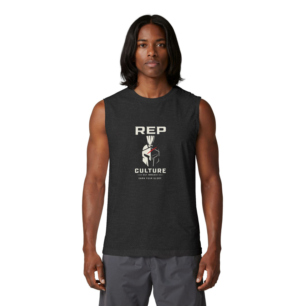 Rep Culture Spartan Logo "Earn Your Glory" Muscle Tank Athletic Gymwear