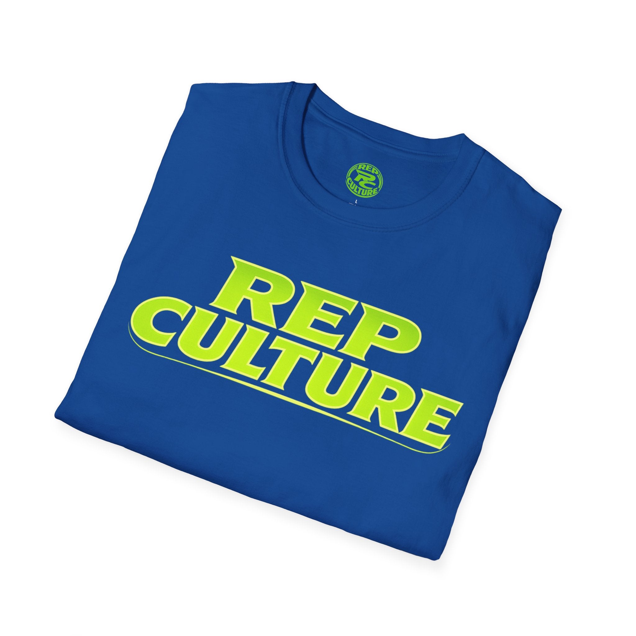 Rep Culture T‑Shirt — Bold Neon Logo Athletic Streetwear
