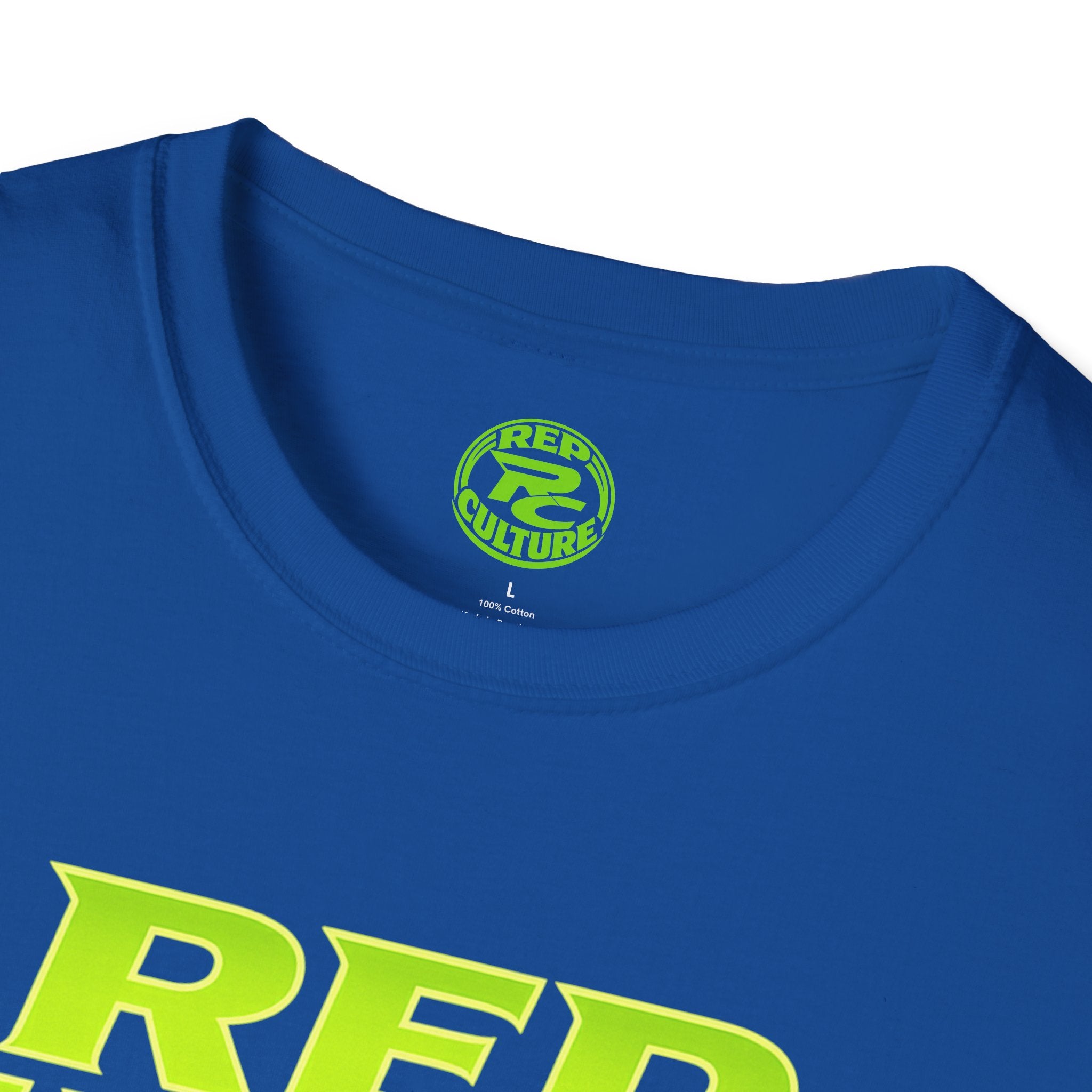 Rep Culture T‑Shirt — Bold Neon Logo Athletic Streetwear