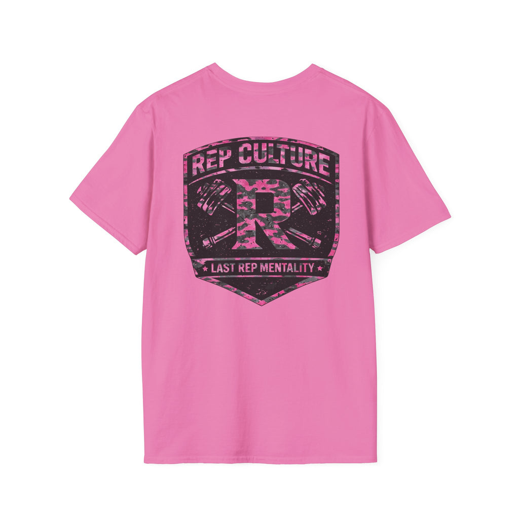 Black/Pink combo Camo — "Rep Culture" Gym Tee