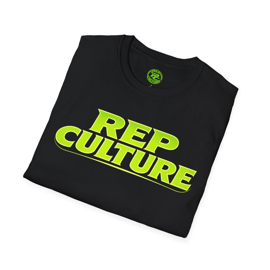 Rep Culture T‑Shirt — Bold Neon Logo Athletic Streetwear