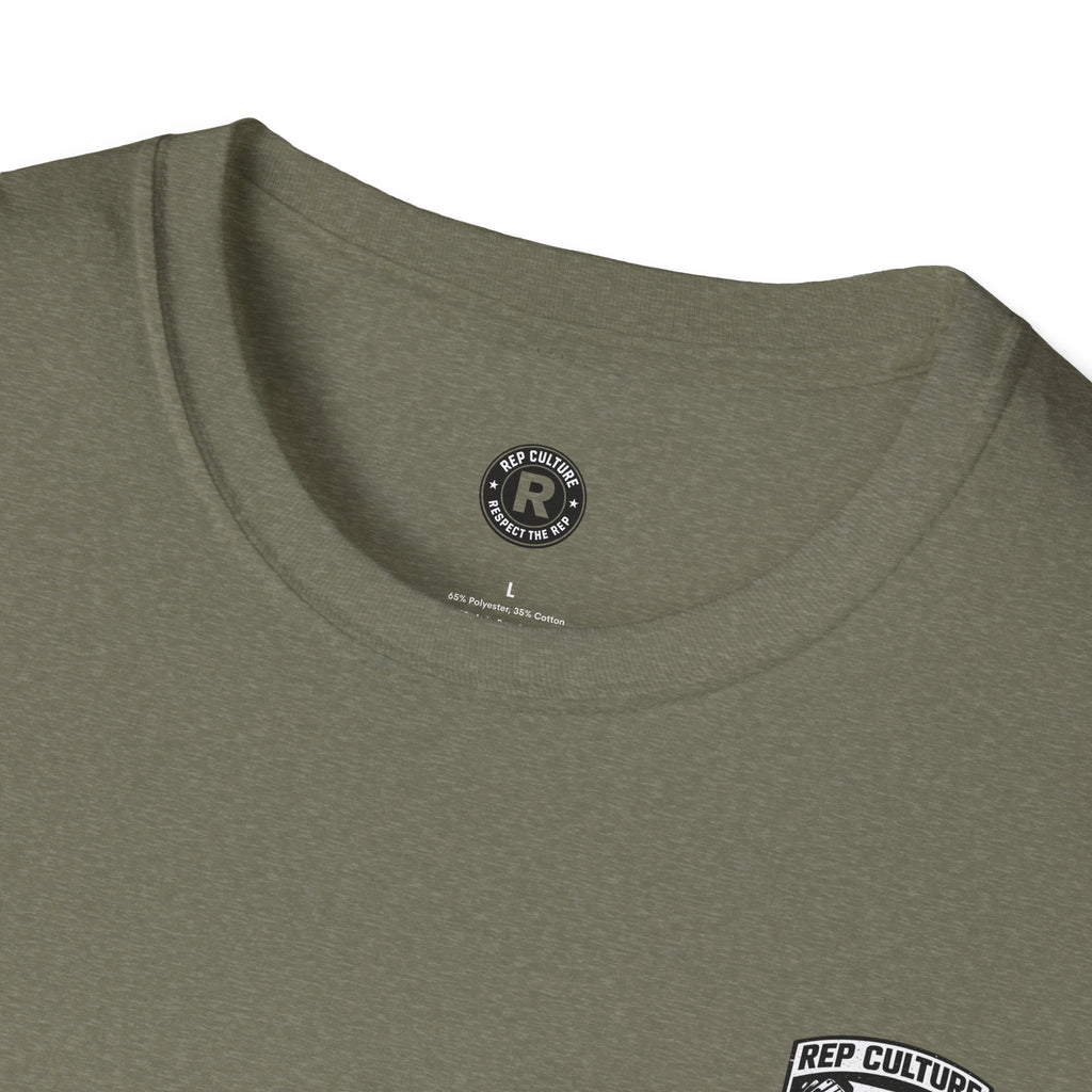 Rep Culture Gym Wear T-Shirt | Chest Logo, Back Graphic