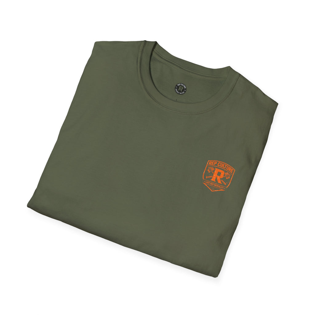 REP Culture Graphic Tee — Distressed Orange Back Print