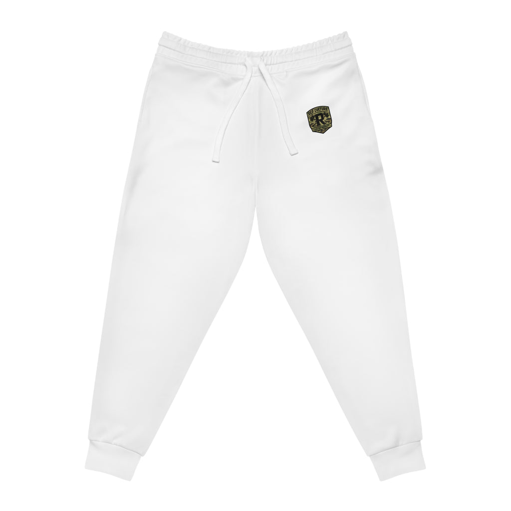 Embroidered Tiger Crest Joggers — Athletic Sweatpants with Small Chest Patch