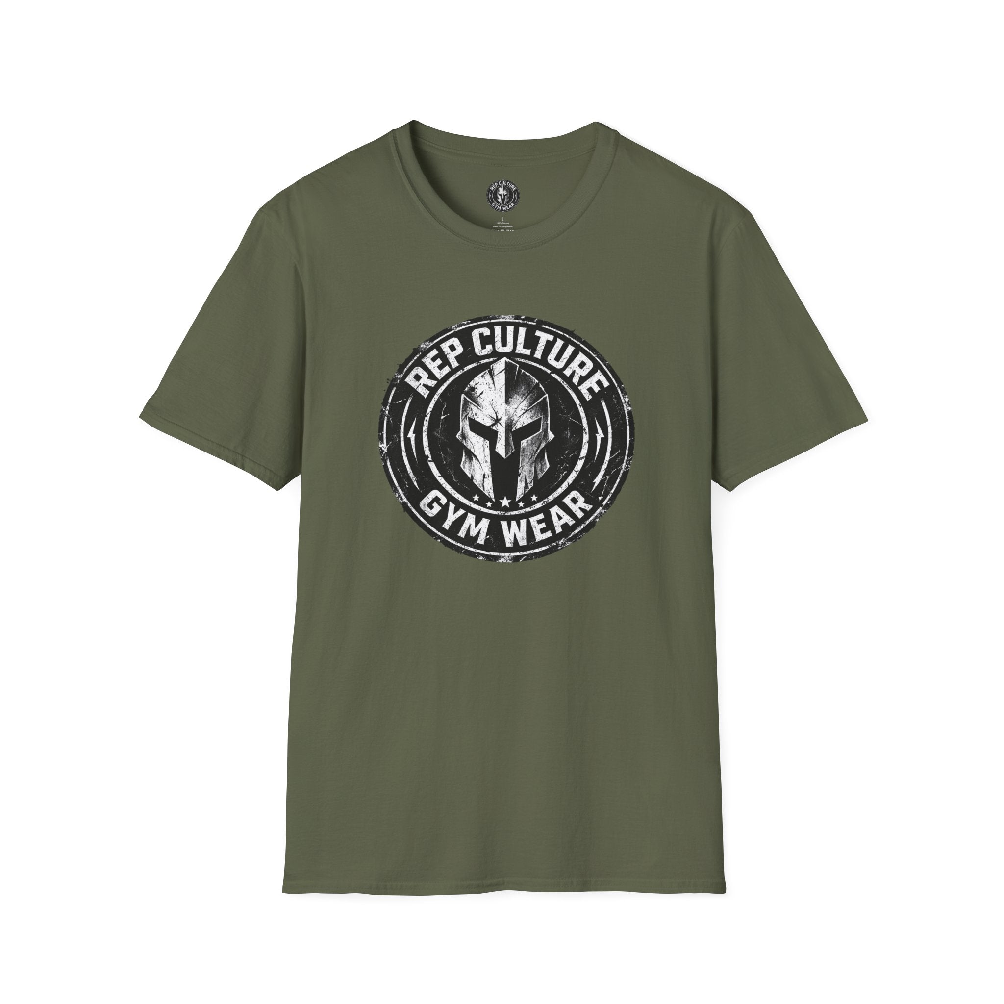 Rep Culture Gym Wear T-Shirt — Spartan Helmet Fitness Tee