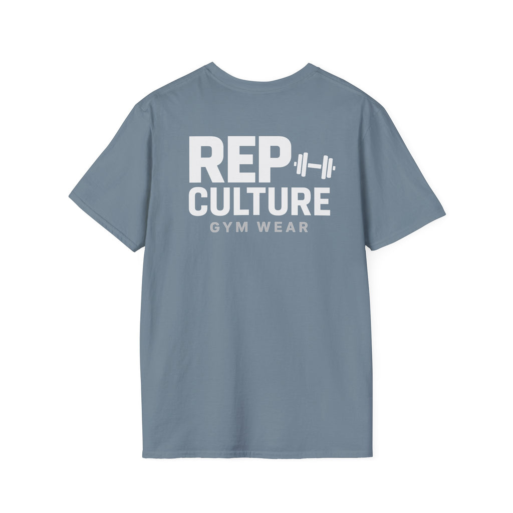 Rep Culture Gym Wear T-Shirt | Chest Logo, Back Graphic