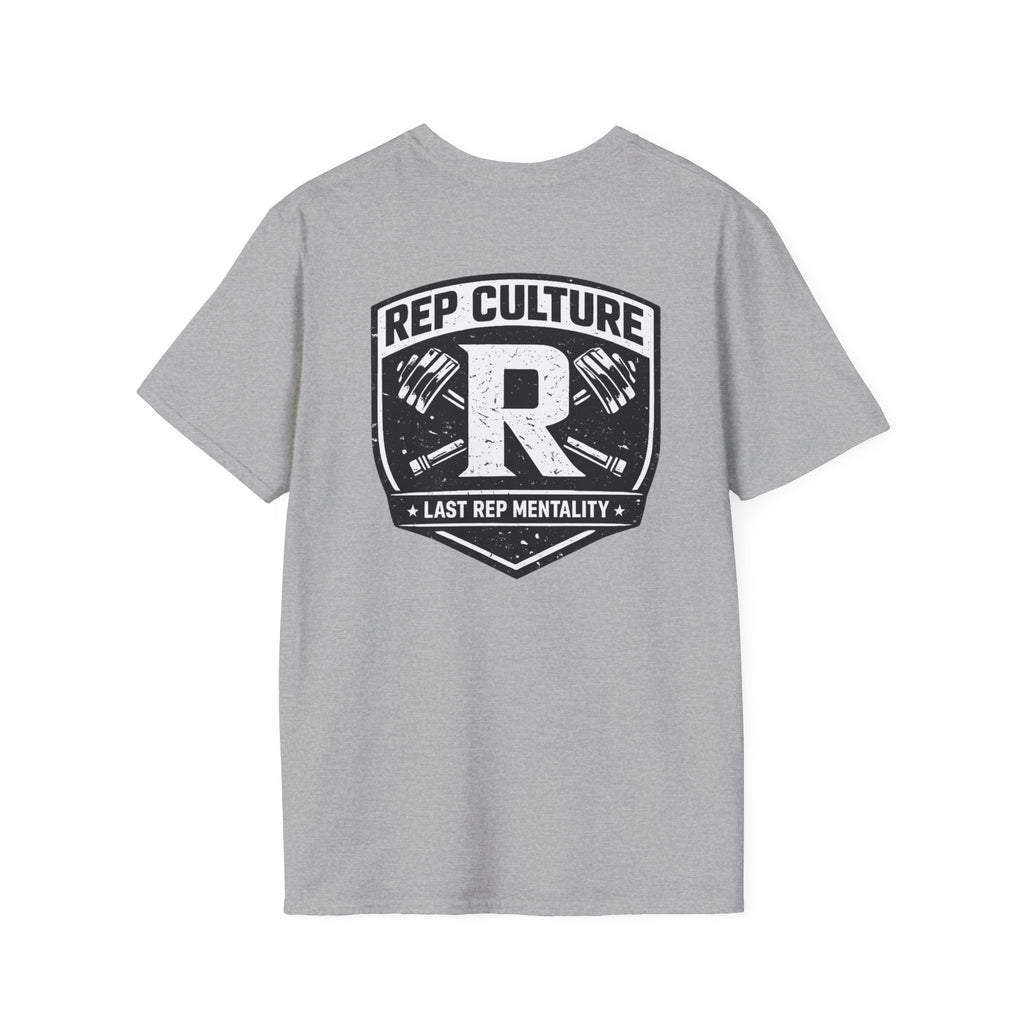 Rep Culture Shield Tee | Barbell Logo, Last Rep Mentality