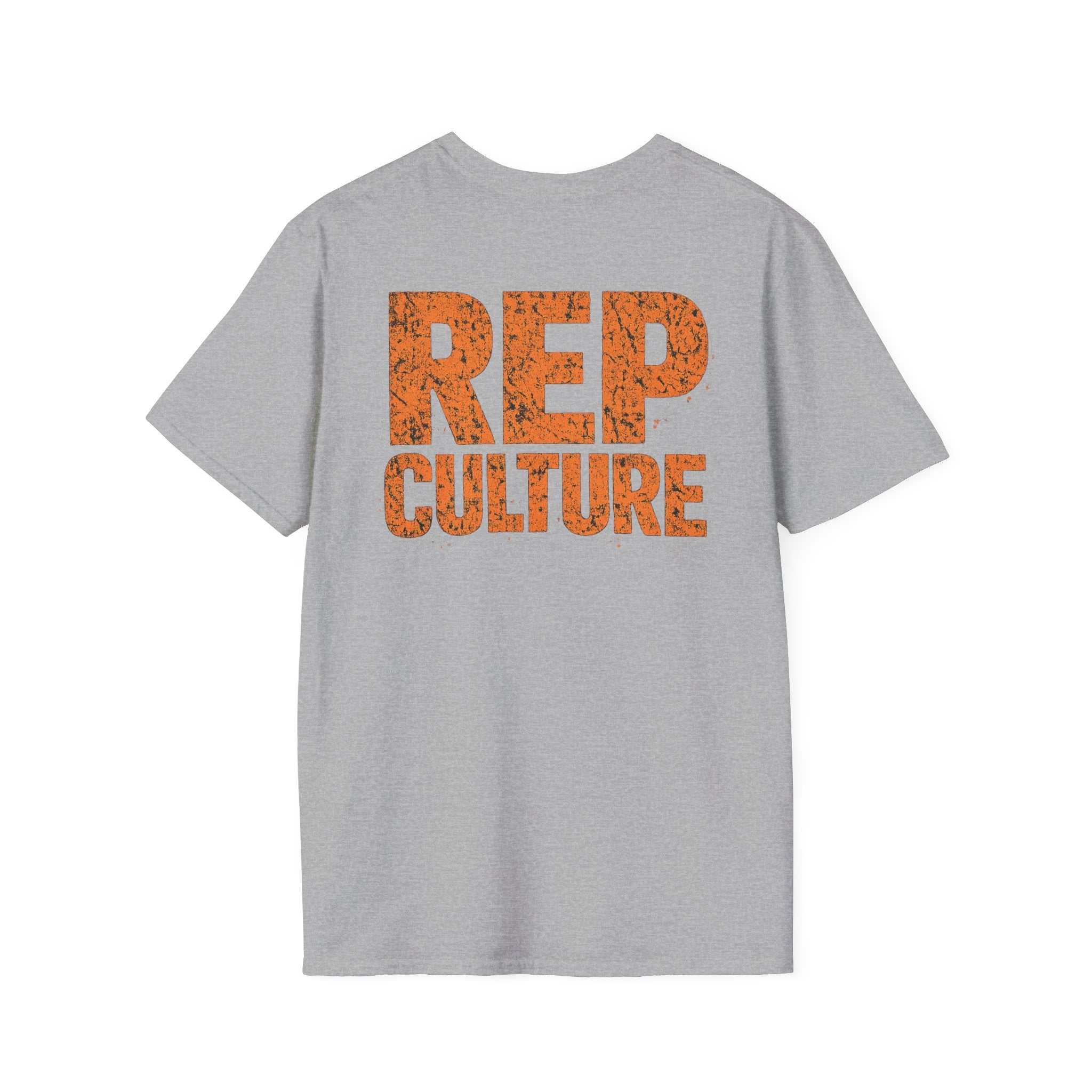 REP Culture Graphic Tee — Distressed Orange Back Print