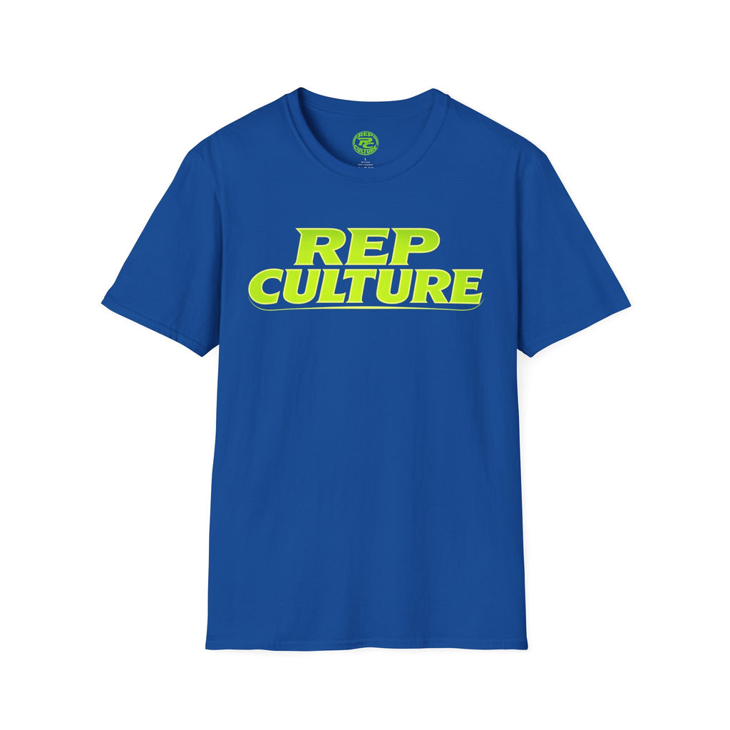 Rep Culture T‑Shirt — Bold Neon Logo Athletic Streetwear