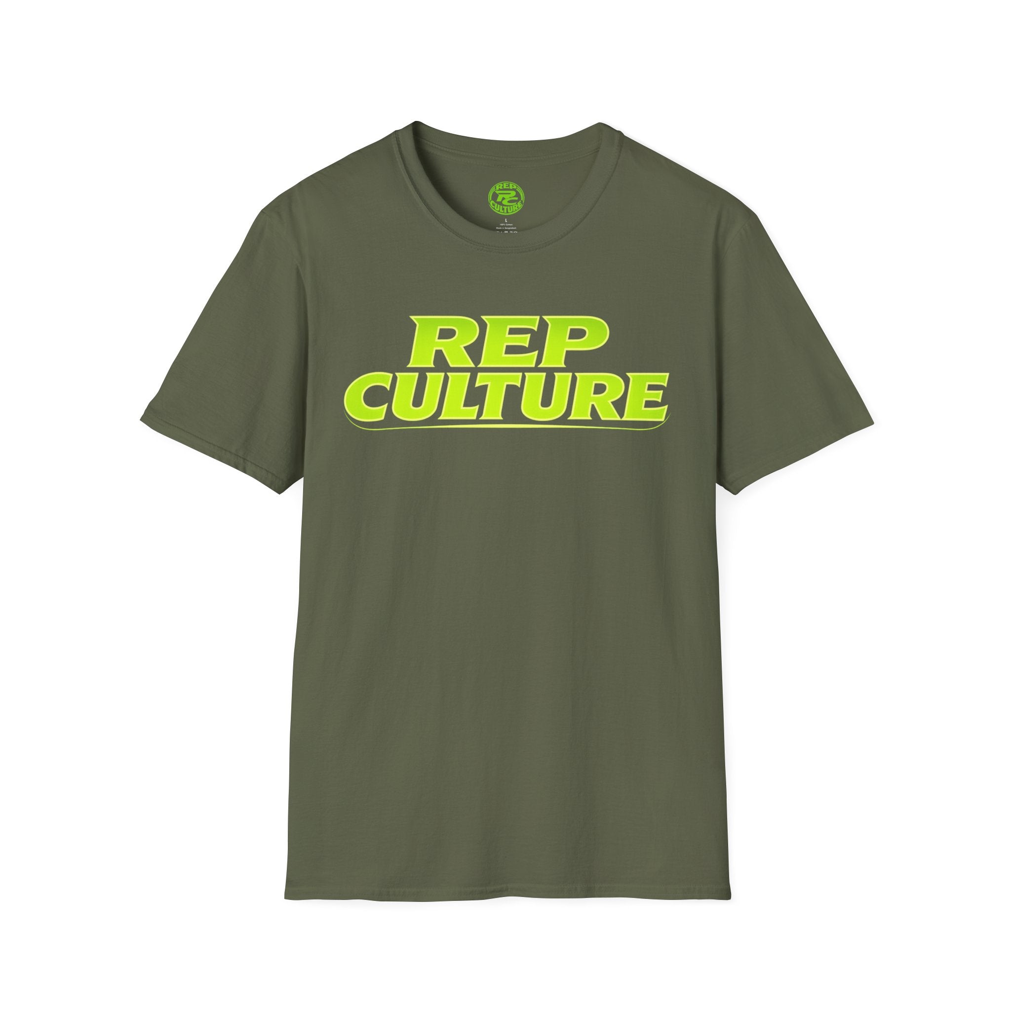 Rep Culture T‑Shirt — Bold Neon Logo Athletic Streetwear