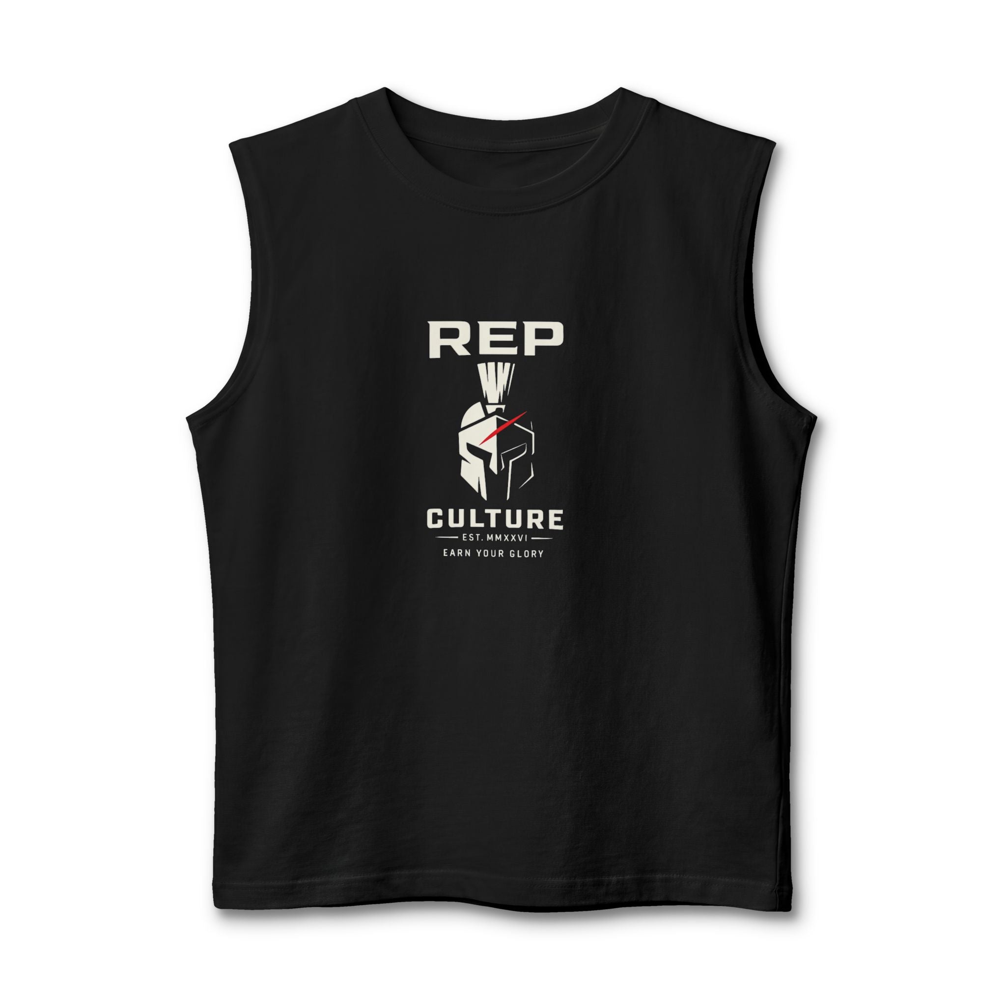 Rep Culture Spartan Logo "Earn Your Glory" Muscle Tank Athletic Gymwear