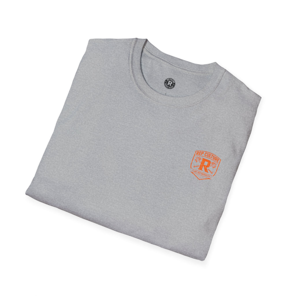 REP Culture Graphic Tee — Distressed Orange Back Print