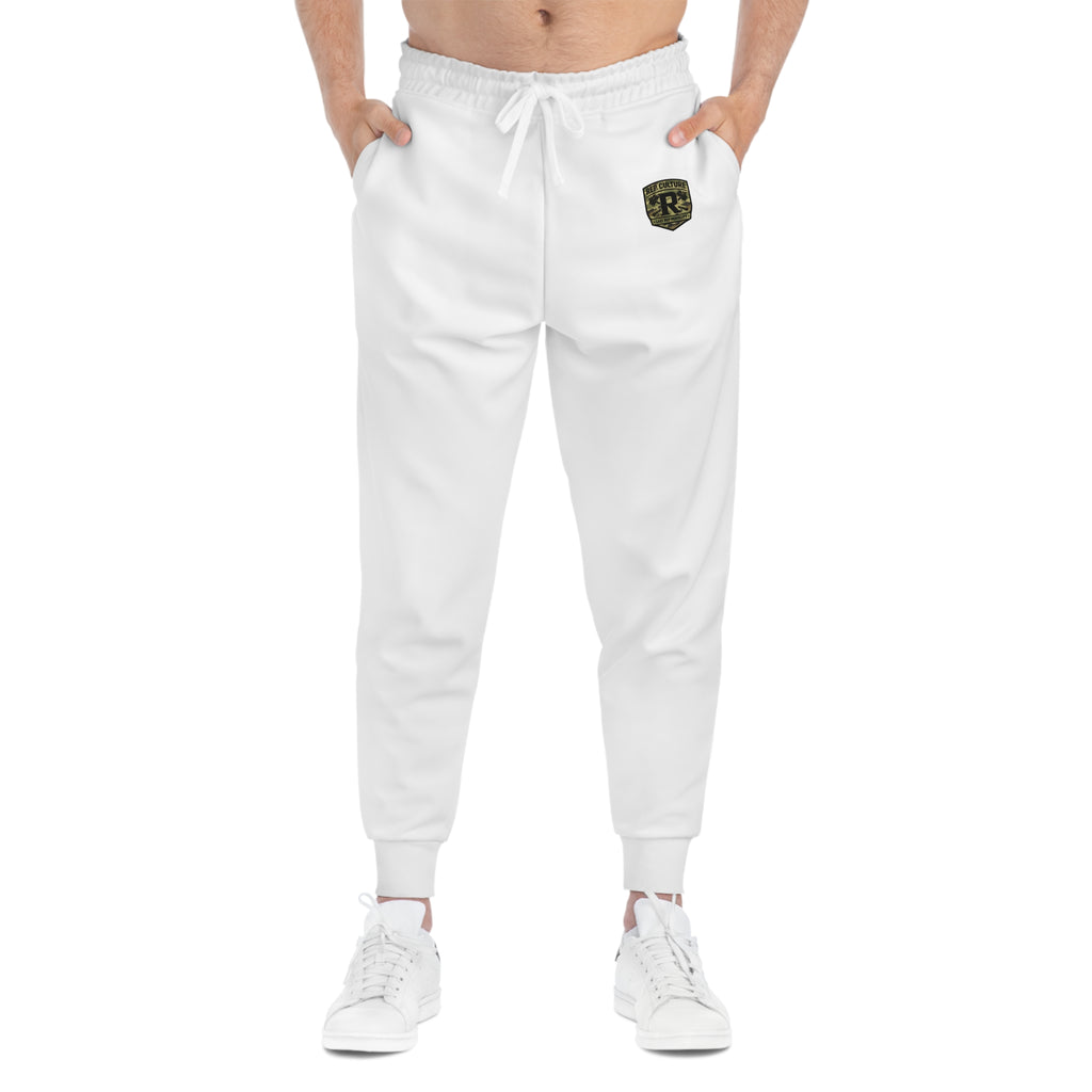 Embroidered Tiger Crest Joggers — Athletic Sweatpants with Small Chest Patch