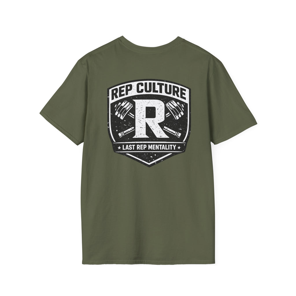Rep Culture Shield Tee | Barbell Logo, Last Rep Mentality