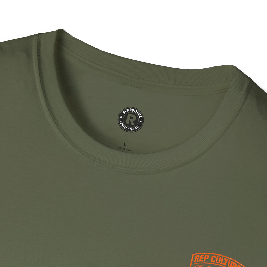 REP Culture Graphic Tee — Distressed Orange Back Print