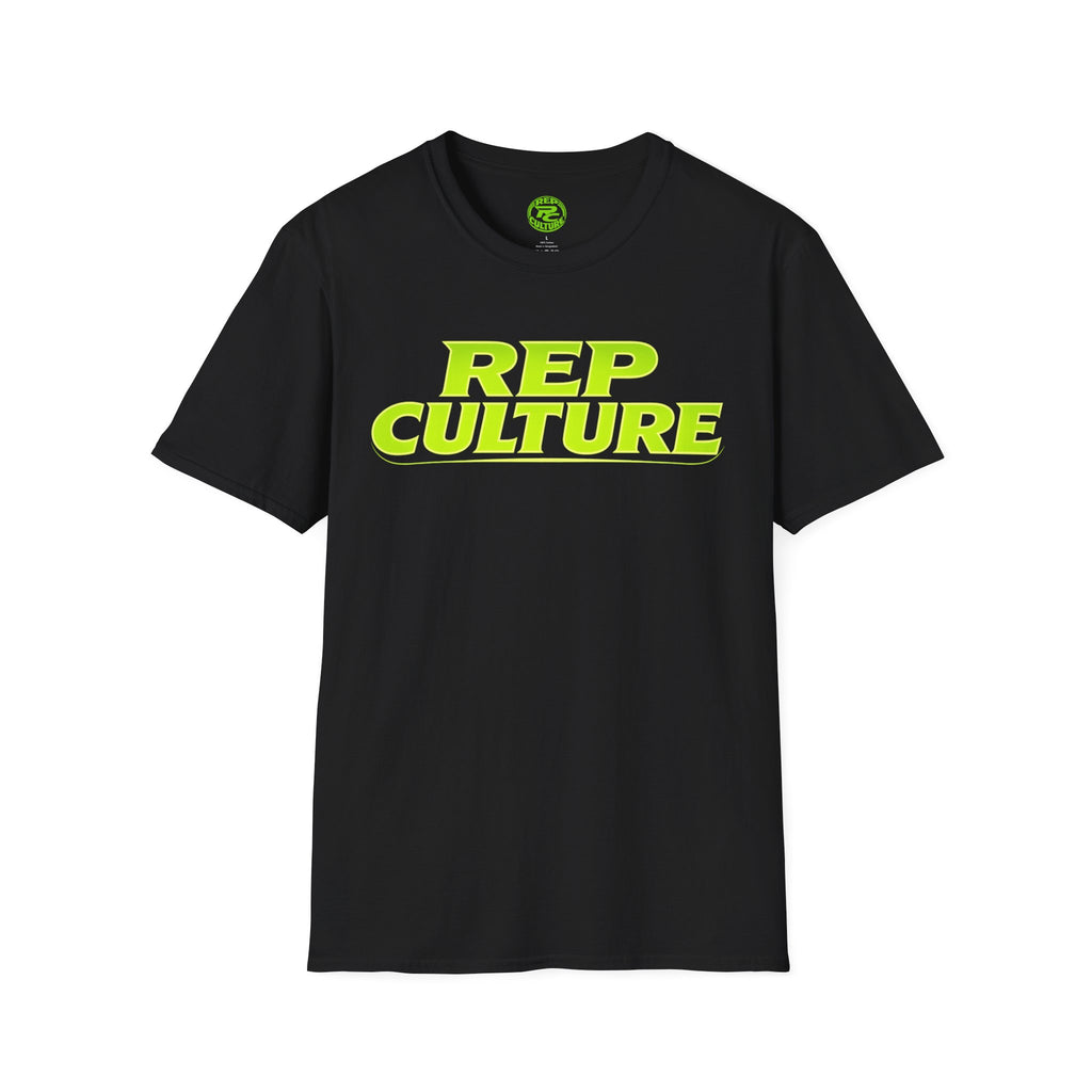 Rep Culture T‑Shirt — Bold Neon Logo Athletic Streetwear
