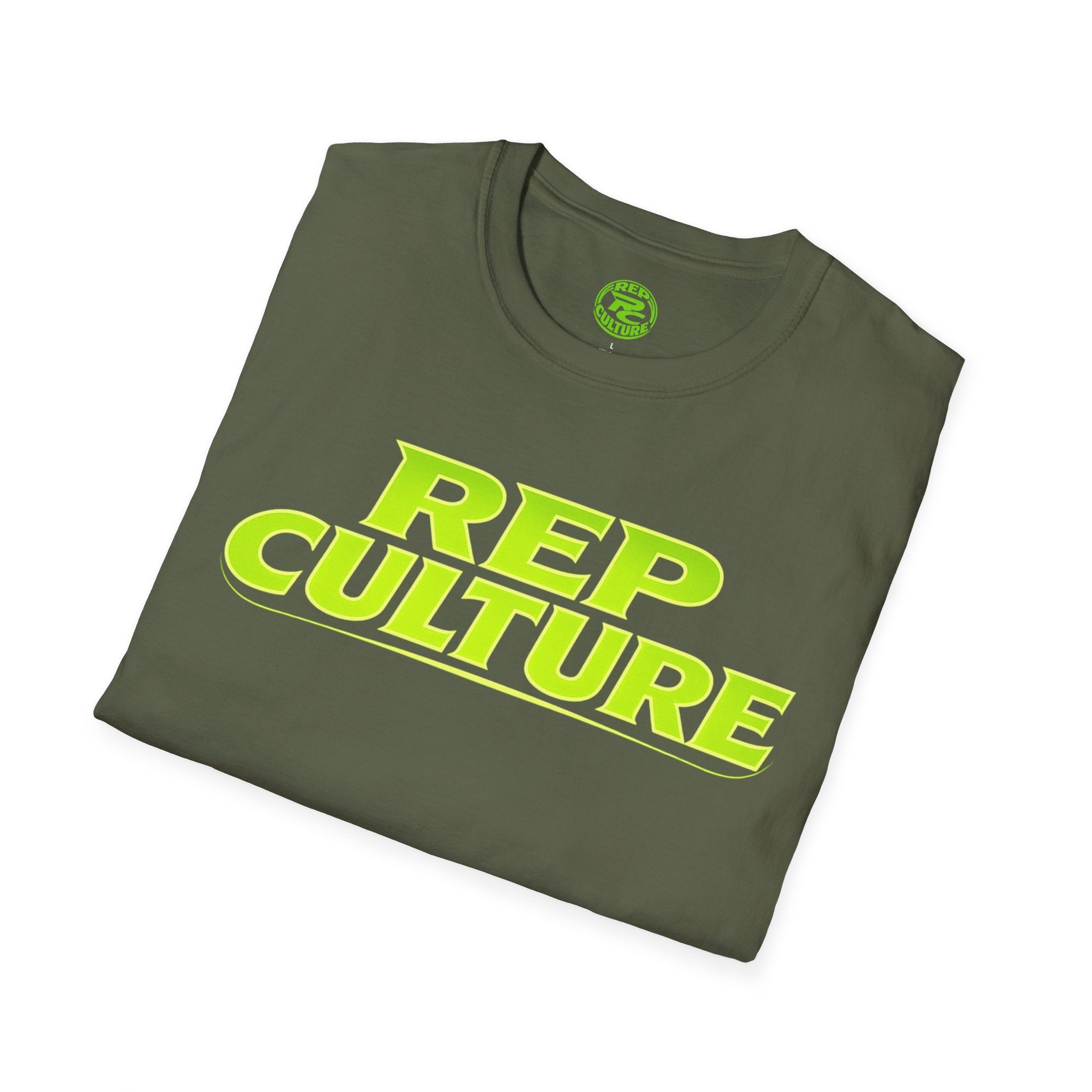 Rep Culture T‑Shirt — Bold Neon Logo Athletic Streetwear