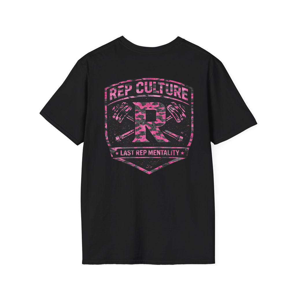 Black/Pink combo Camo — "Rep Culture" Gym Tee