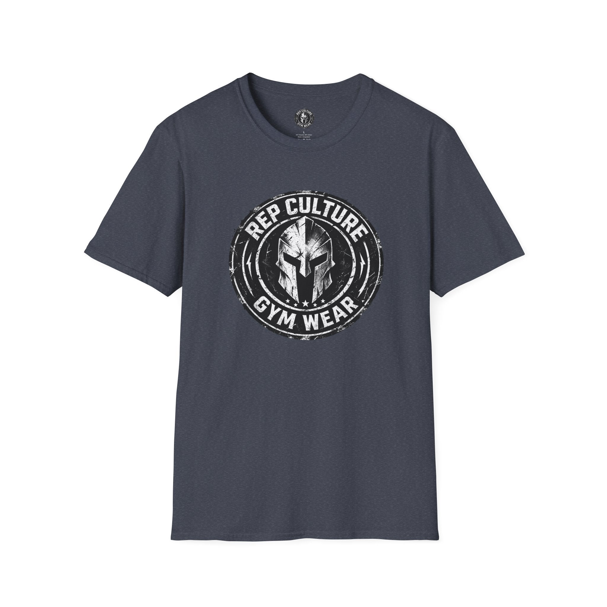 Rep Culture Gym Wear T-Shirt — Spartan Helmet Fitness Tee