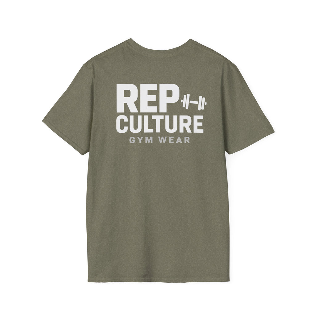 Rep Culture Gym Wear T-Shirt | Chest Logo, Back Graphic